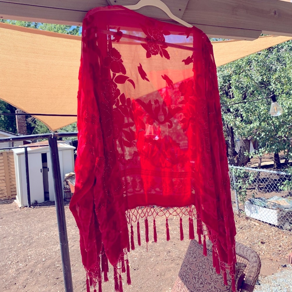 Red Velvet Kimono